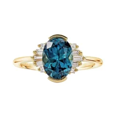 Melody Teal Sapphire Diamond Ring
