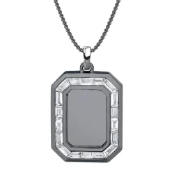 Men's Baguette Diamond Nameplate Necklace