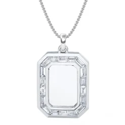 Men's Baguette Diamond Nameplate Necklace