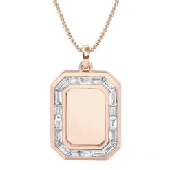 Men's Baguette Diamond Nameplate Necklace