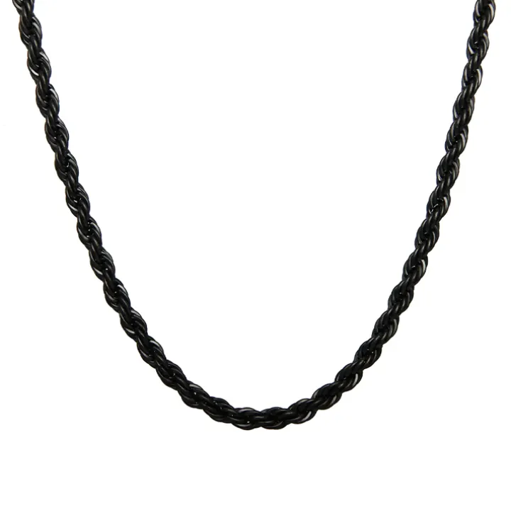 Men's Black Gold Rope Chain