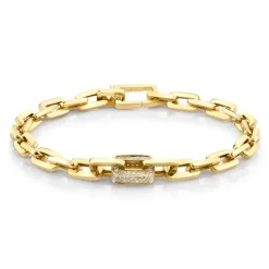 Men's Chain Link Bracelet with Pavé Diamonds