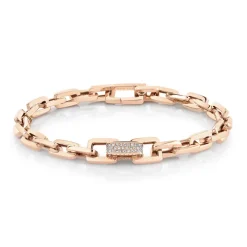 Men's Chain Link Bracelet with Pavé Diamonds