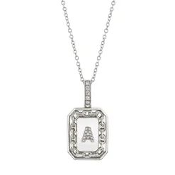 Men's Pavé Diamond Initial Nameplate Necklace