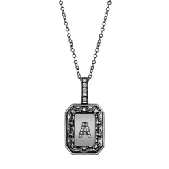 Men's Pavé Diamond Initial Nameplate Necklace