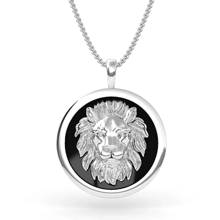Men's Solid Gold Lion Pendant
