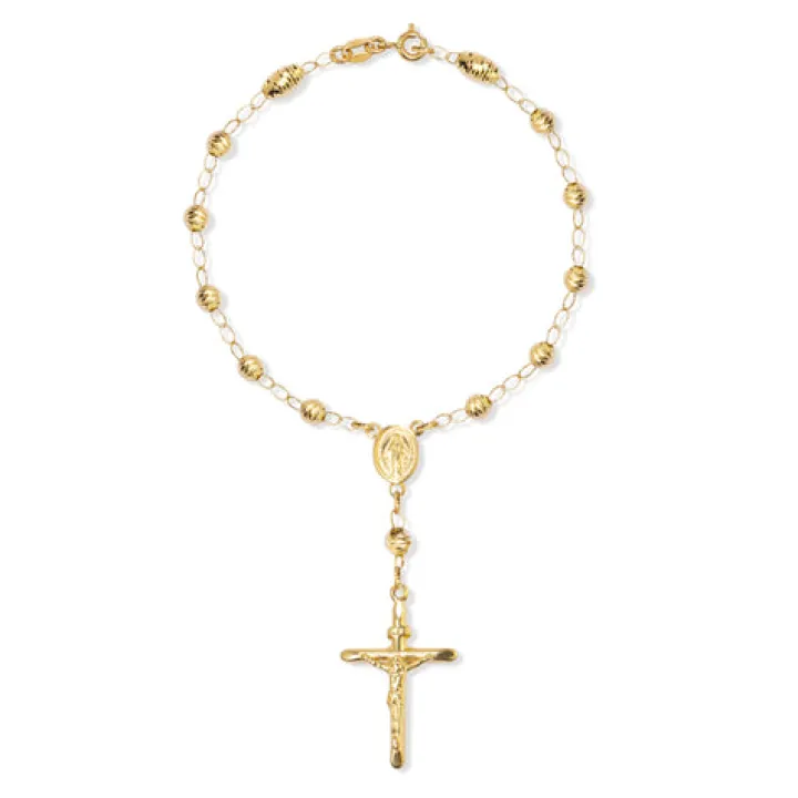 Men's Solid Gold Rosary Bracelet