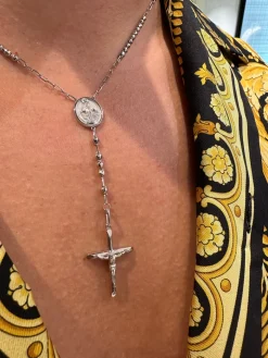 Men's Solid Gold Rosary Necklace