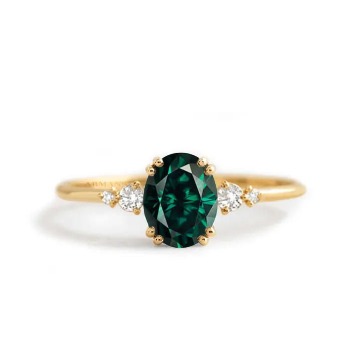 Messina Green Emerald Diamond Ring