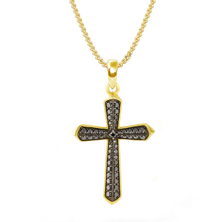 Midnight Diamond Cross Necklace