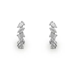 Mixed Diamond Drop Earrings