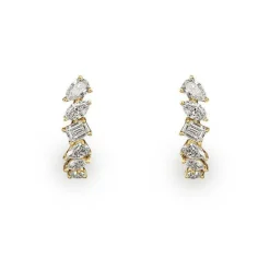 Mixed Diamond Drop Earrings