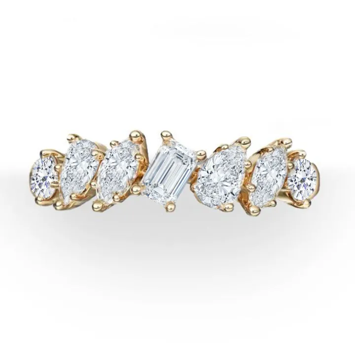 Mixed Diamond Half Band Eternity Ring
