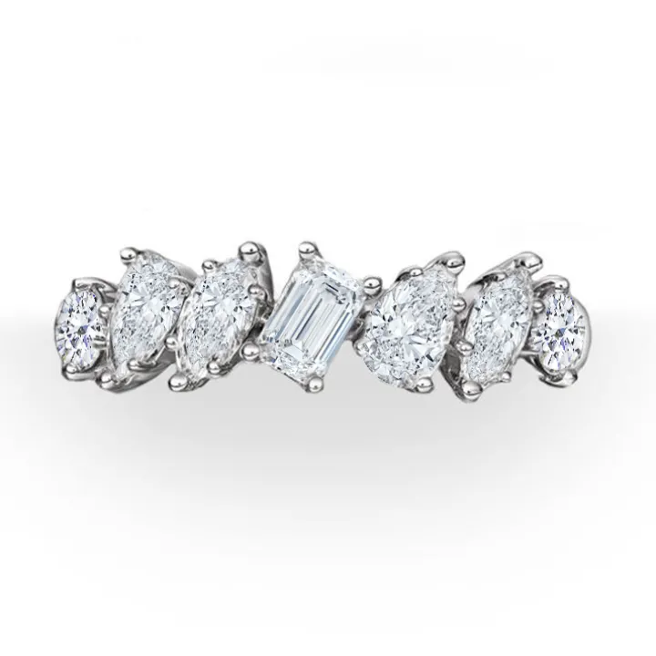 Mixed Diamond Half Band Eternity Ring