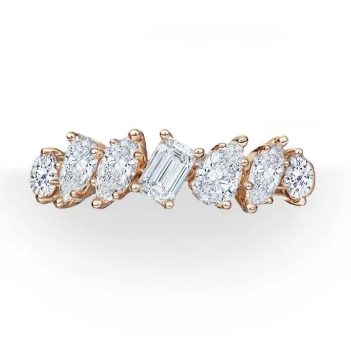 Mixed Diamond Half Band Eternity Ring