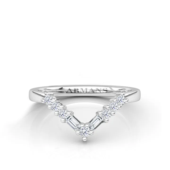 Mixed Diamond V Ring