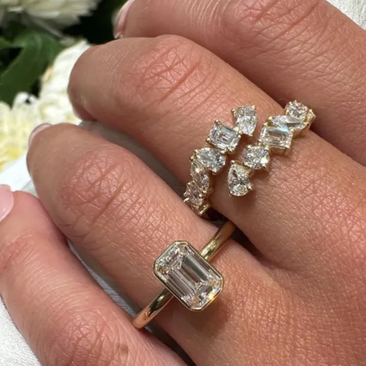 Mixed Diamond Wrap Ring