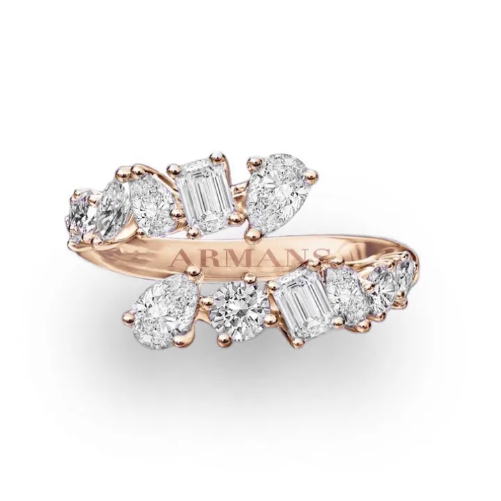 Mixed Diamond Wrap Ring