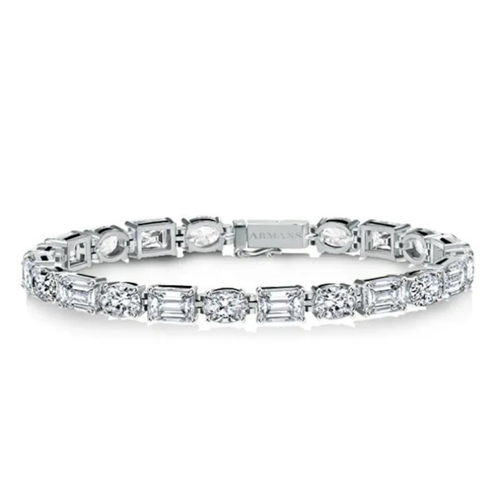 Mixed Oval and Emerald Tennis Bracelet