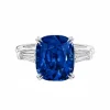 Monterey Blue Sapphire Trilogy Engagement Ring