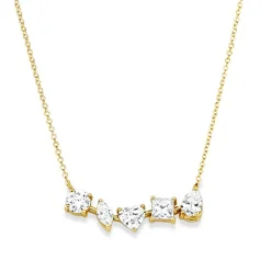 Multi Diamond Bar Necklace