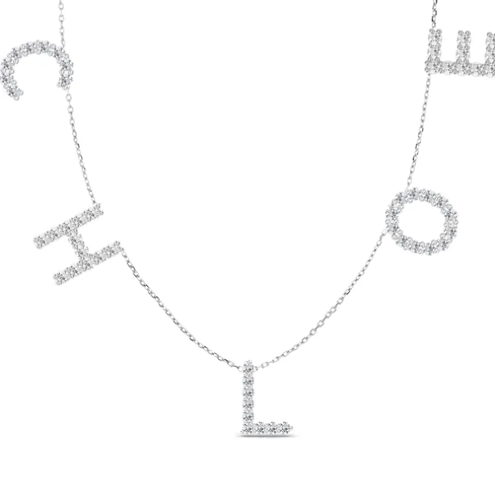 Multi Diamond Initial Necklace
