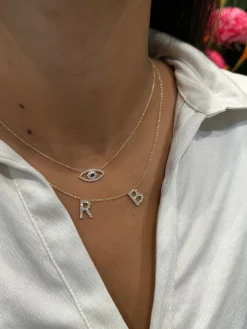 Multi Diamond Initial Necklace