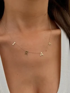 Multi Solid Gold Initial Necklace