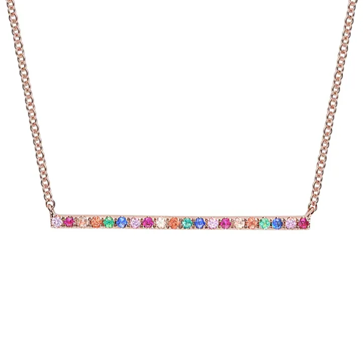 Multicoloured Rainbow Sapphire Beam Necklace