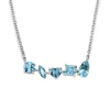 Multi-Shaped Aquamarine Bar Necklace