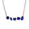 Multi-Shaped Blue Sapphire Bar Necklace