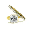 Orbit Bezel Asscher Diamond Engagement Ring