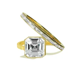 Orbit Bezel Asscher Diamond Engagement Ring