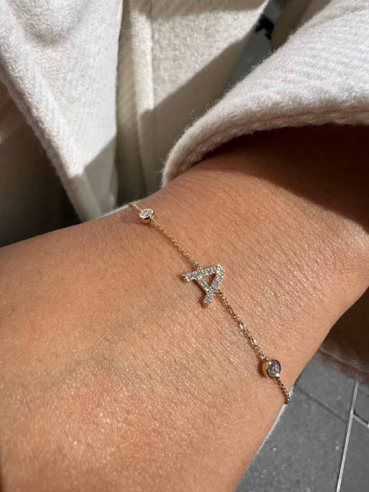 Orbit Diamond Initial Bracelet