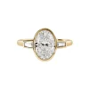 Oval Bezel Set Trilogy Engagement Ring