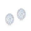 Oval Diamond Halo Studs