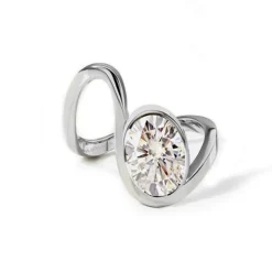 Oval Diamond Loop Ring
