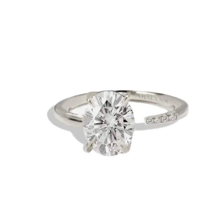 Oval Diamond Split Engagement Ring