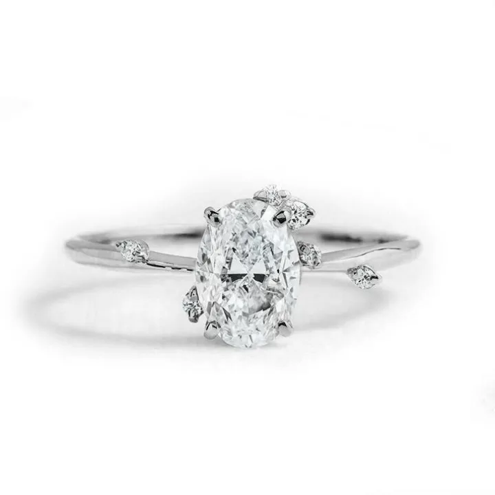 Oval Fire Fly Lab Grown Engagement Ring