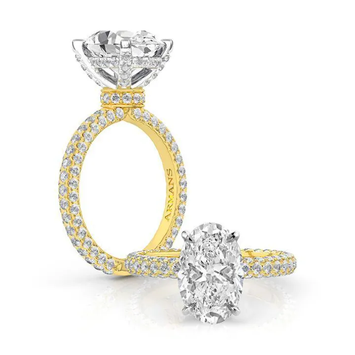 Oval Snowball Engagement Ring