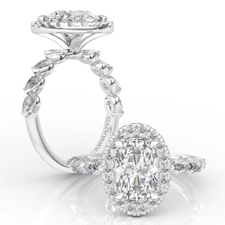 Oval Snowflake Engagement Ring
