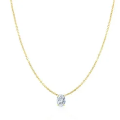 Oval Solitaire Diamond Pendant