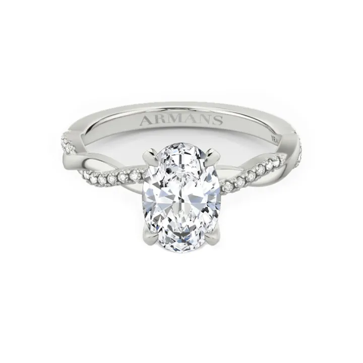 Oval Twist Engagement Ring