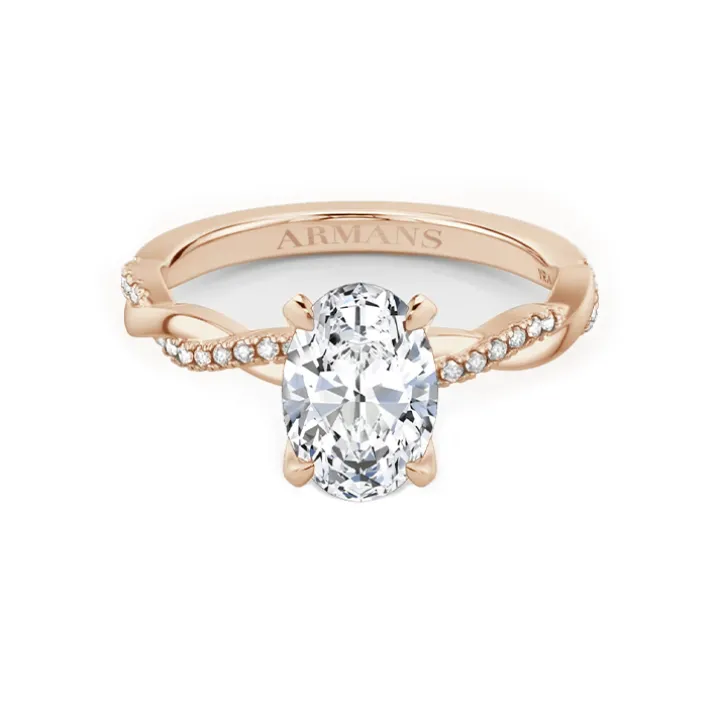 Oval Twist Engagement Ring