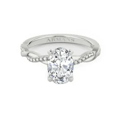 Oval Twist Lab Grown Engagement Ring