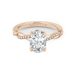 Oval Twist Lab Grown Engagement Ring