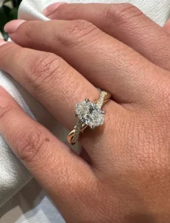 Oval Twist Lab Grown Engagement Ring