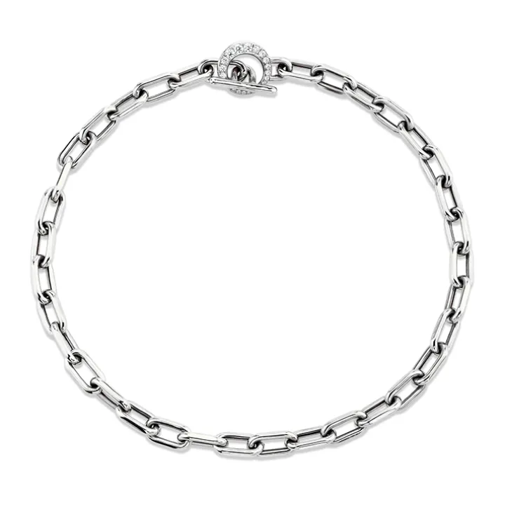 Paper Clip Choker with Diamond Bail