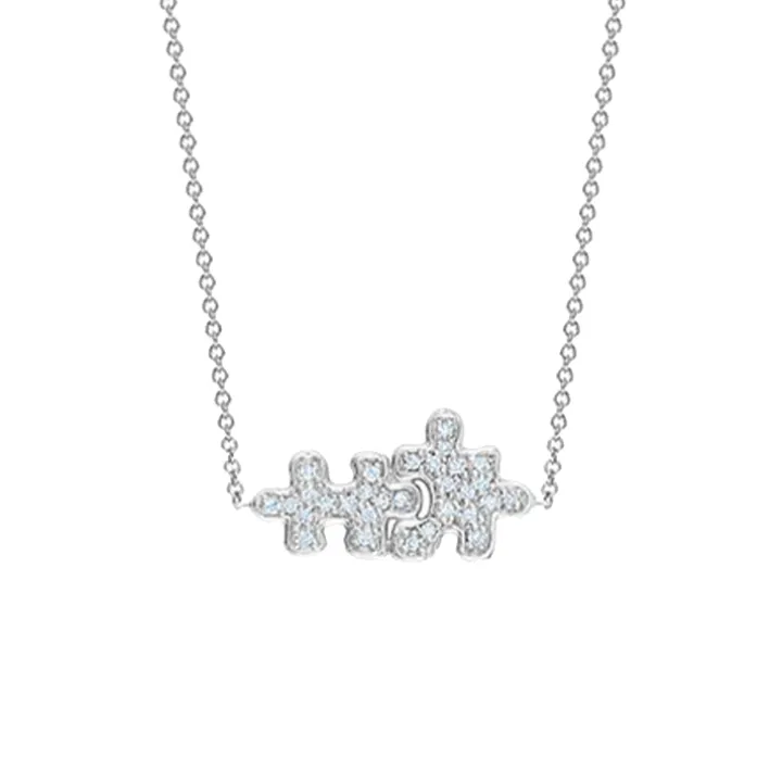 Pavé Diamond Jigsaw Puzzle Necklace