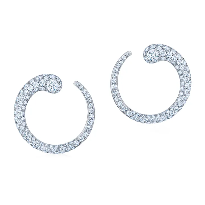 Pavé Diamond Swirl Hoops